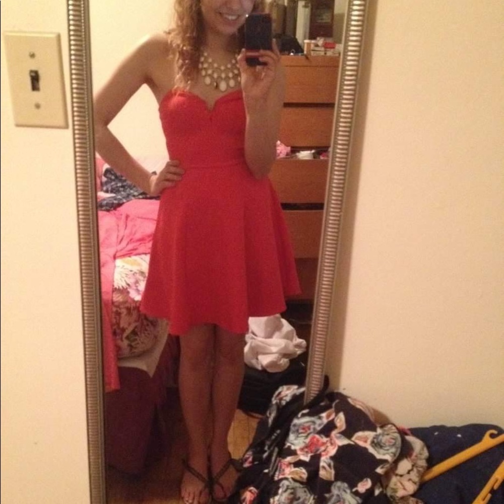 Divided H&M strapless coral dress 4 - Picture 6 of 6